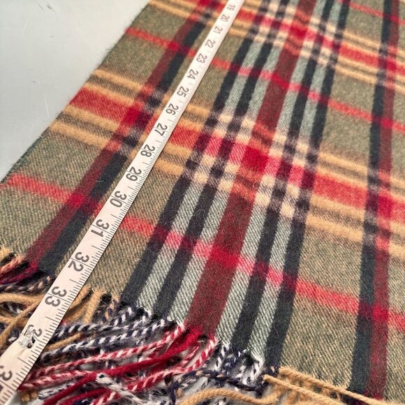 Alan Paine Neck Scarf El Corte Ingles Classic Plaid Wool Shawl Fringe Winter - Picture 7 of 12